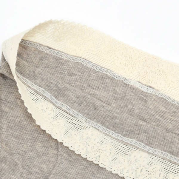 オーガニックコットン＆ヤク レース付きテレコショーツ