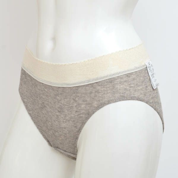 オーガニックコットン＆ヤク レース付きテレコショーツ