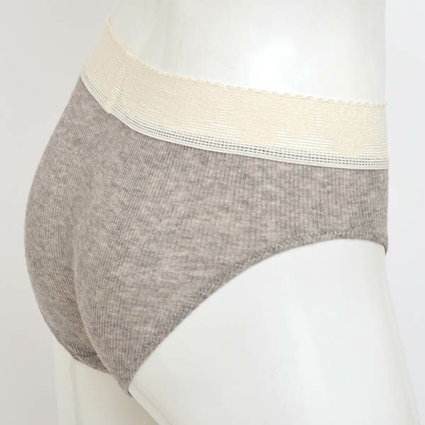 オーガニックコットン＆ヤク レース付きテレコショーツ