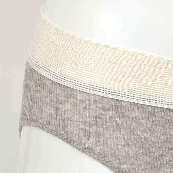 オーガニックコットン＆ヤク レース付きテレコショーツ