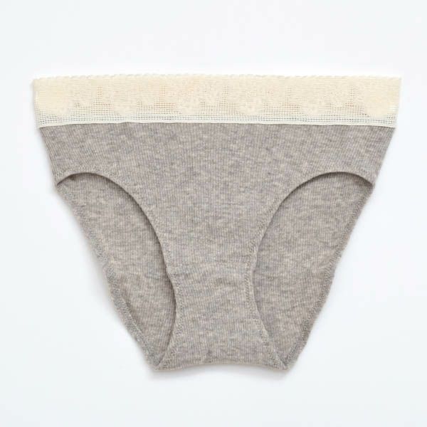 オーガニックコットン＆ヤク レース付きテレコショーツ