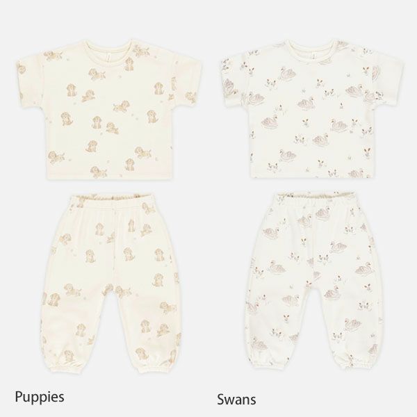 オーガニックコットン ベビー半袖Tシャツ&パンツ