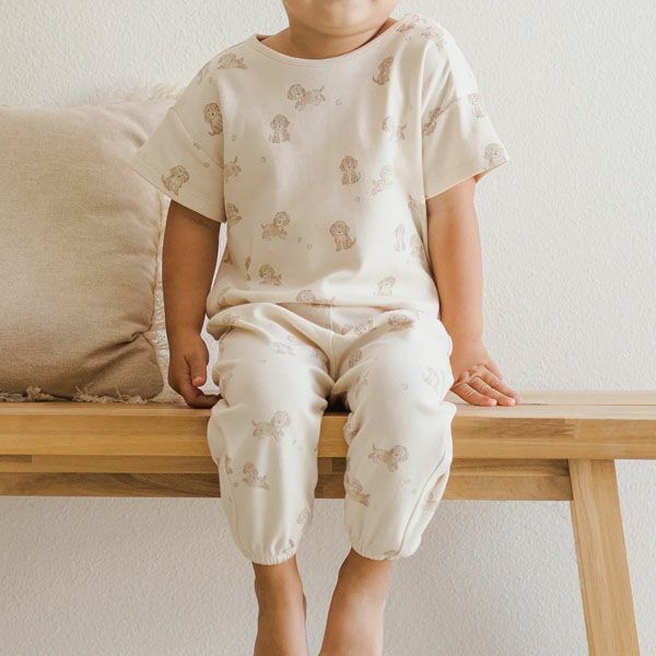 オーガニックコットン ベビー半袖Tシャツ&パンツ