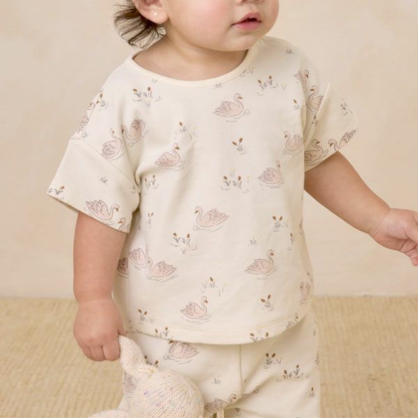 オーガニックコットン ベビー半袖Tシャツ&パンツ