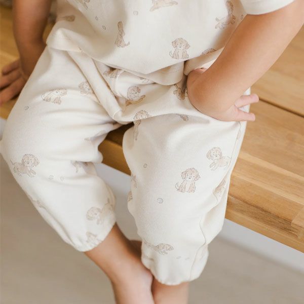 オーガニックコットン ベビー半袖Tシャツ&パンツ