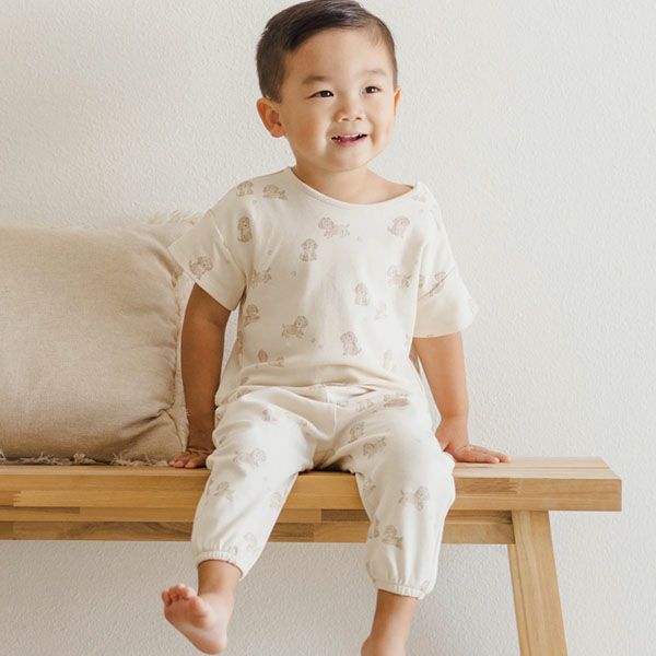 オーガニックコットン ベビー半袖Tシャツ&パンツ
