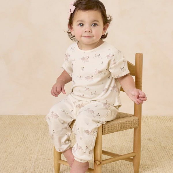 オーガニックコットン ベビー半袖Tシャツ&パンツ