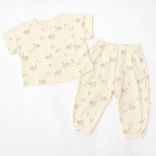 オーガニックコットン ベビー半袖Tシャツ&パンツ