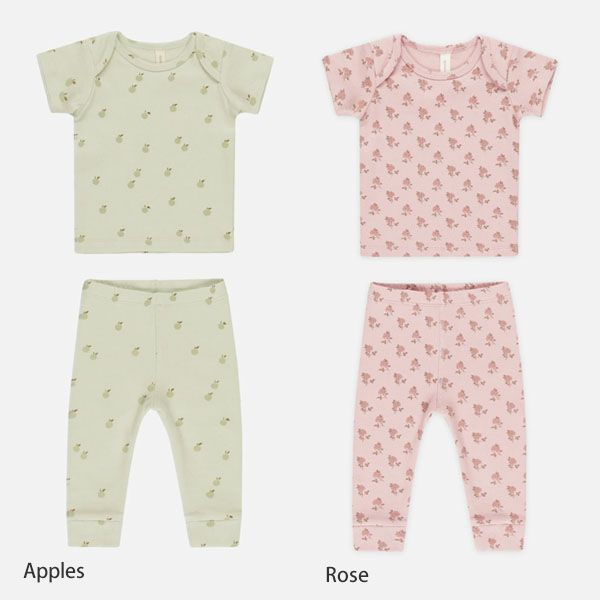 オーガニックコットン ベビーリブ半袖Tシャツ&レギンス