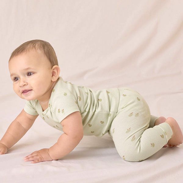 オーガニックコットン ベビーリブ半袖Tシャツ&レギンス