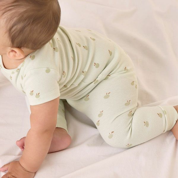 オーガニックコットン ベビーリブ半袖Tシャツ&レギンス
