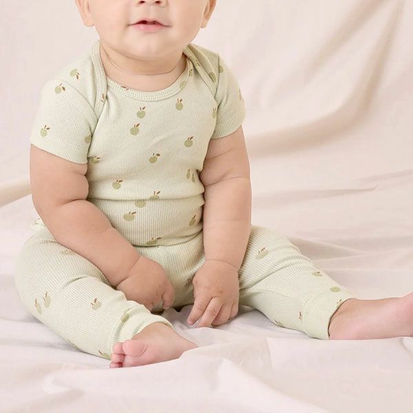 オーガニックコットン ベビーリブ半袖Tシャツ&レギンス