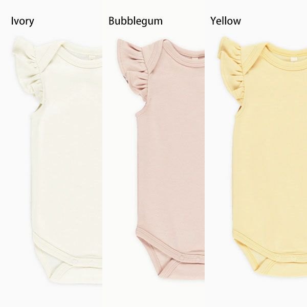 オーガニックコットン ベビーフリルスリーブボディスーツ