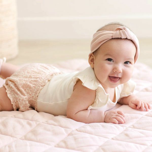 オーガニックコットン ベビーフリルスリーブボディスーツ