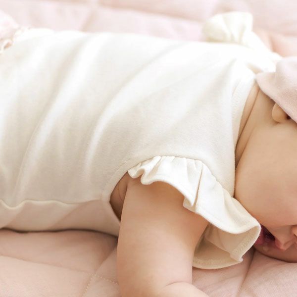 オーガニックコットン ベビーフリルスリーブボディスーツ