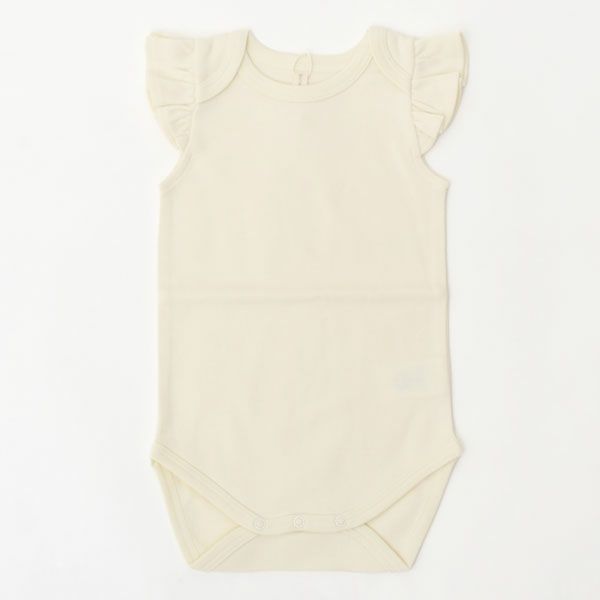 オーガニックコットン ベビーフリルスリーブボディスーツ