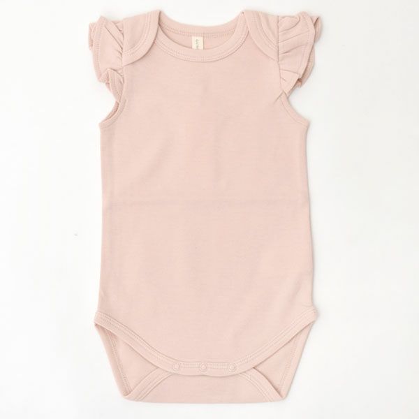 オーガニックコットン ベビーフリルスリーブボディスーツ