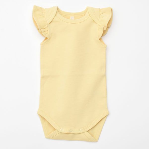 オーガニックコットン ベビーフリルスリーブボディスーツ