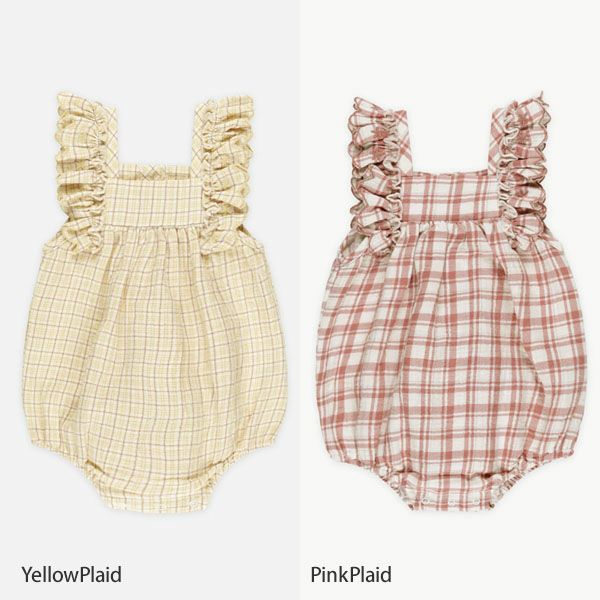 オーガニックコットン ベビーフリルスリーブロンパース