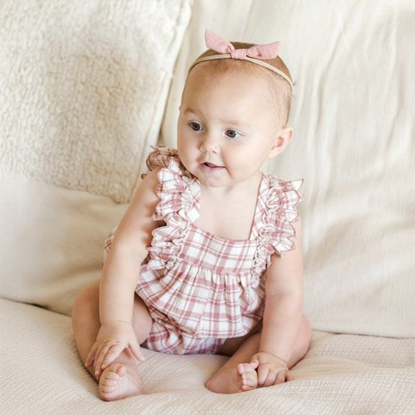 オーガニックコットン ベビーフリルスリーブロンパース