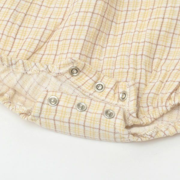 オーガニックコットン ベビーフリルスリーブロンパース