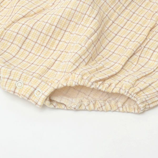 オーガニックコットン ベビーフリルスリーブロンパース