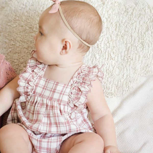 オーガニックコットン ベビーフリルスリーブロンパース