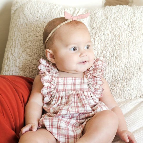 オーガニックコットン ベビーフリルスリーブロンパース