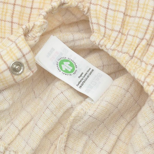 オーガニックコットン ベビーフリルスリーブロンパース