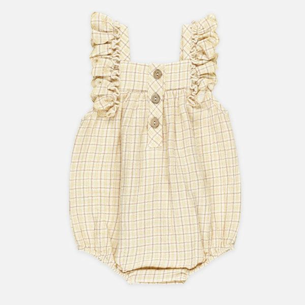 オーガニックコットン ベビーフリルスリーブロンパース