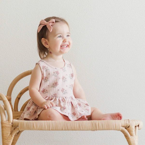 オーガニックコットン ベビーガーゼノースリーブペプラム＆ブルマ