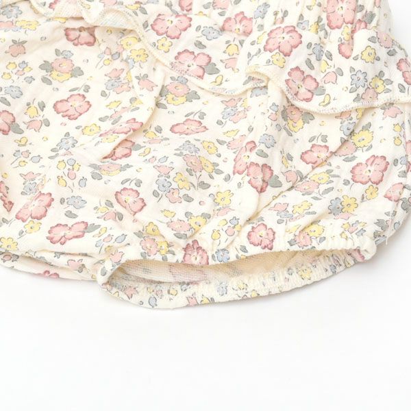 オーガニックコットン ベビーガーゼノースリーブペプラム＆ブルマ