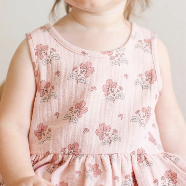 オーガニックコットン ベビーガーゼノースリーブペプラム＆ブルマ