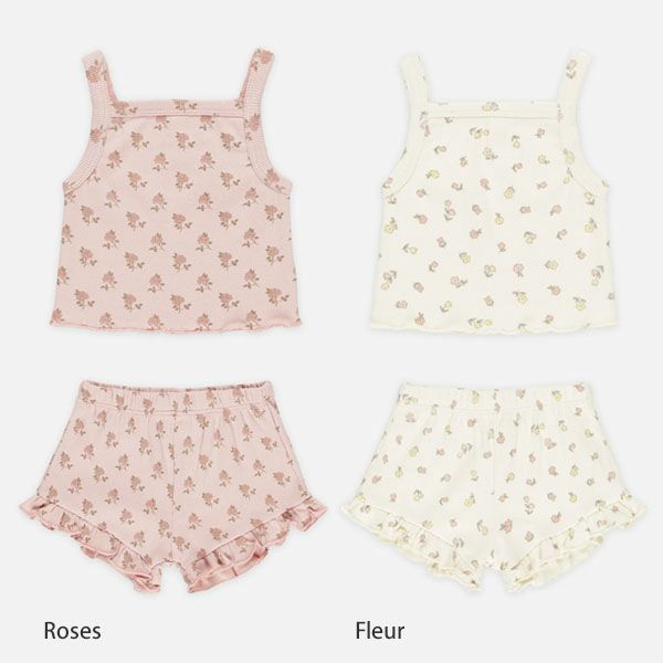 オーガニックコットン ベビータンクトップ&フリルショーティ