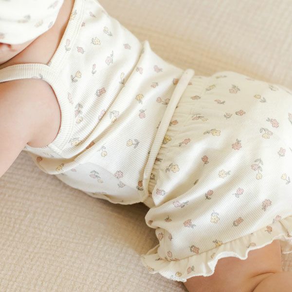 オーガニックコットン ベビータンクトップ&フリルショーティ