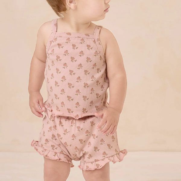 オーガニックコットン ベビータンクトップ&フリルショーティ