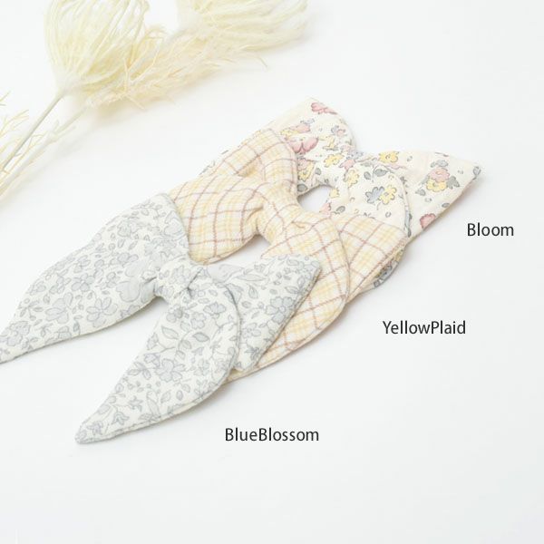 オーガニックコットン リボン ヘアクリップ