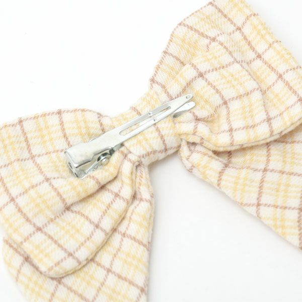 オーガニックコットン リボン ヘアクリップ