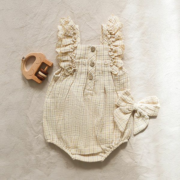 オーガニックコットン リボン ヘアクリップ