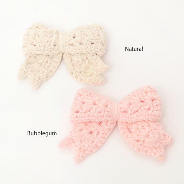 オーガニックコットン クロシェットリボン ヘアクリップ