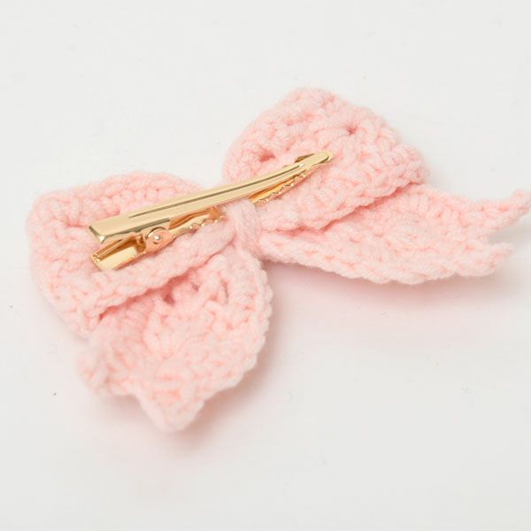 オーガニックコットン クロシェットリボン ヘアクリップ