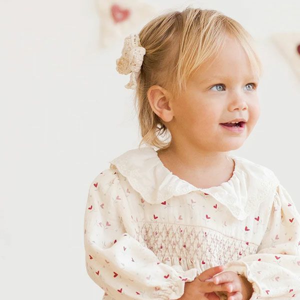 オーガニックコットン クロシェットリボン ヘアクリップ