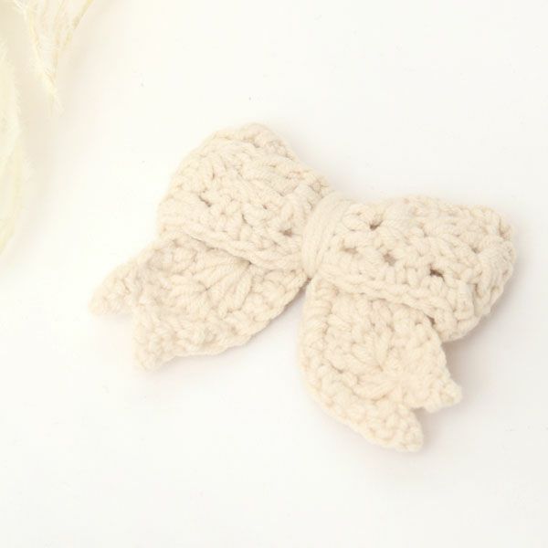 オーガニックコットン クロシェットリボン ヘアクリップ