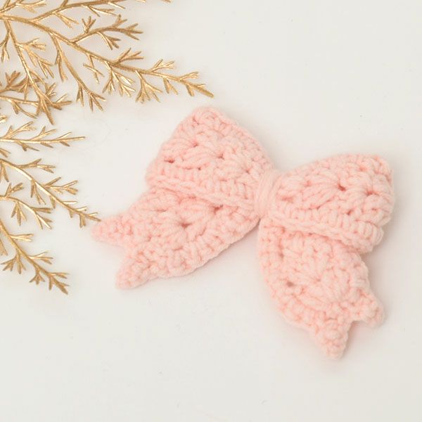 オーガニックコットン クロシェットリボン ヘアクリップ