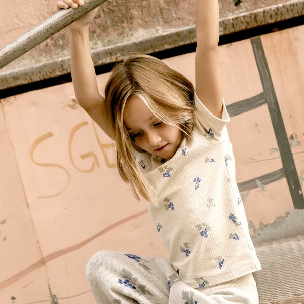 オーガニックコットン キッズ シアサッカー半袖TシャツGrapes