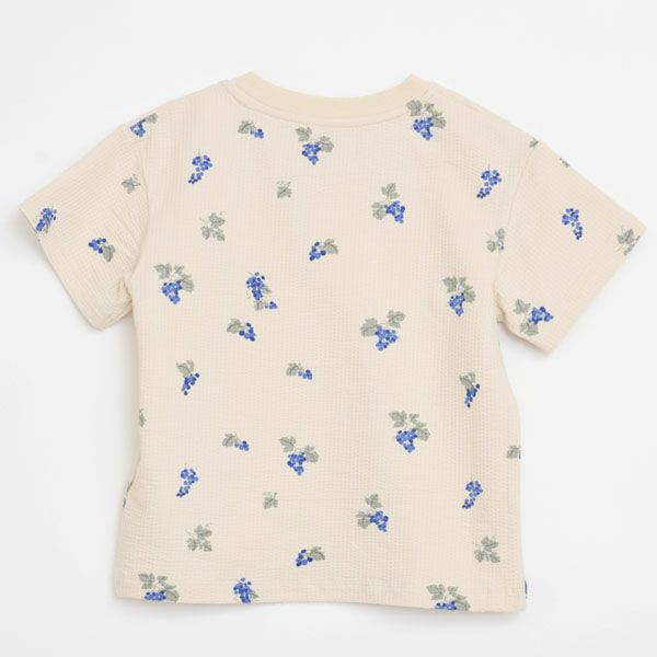 オーガニックコットン キッズ シアサッカー半袖TシャツGrapes