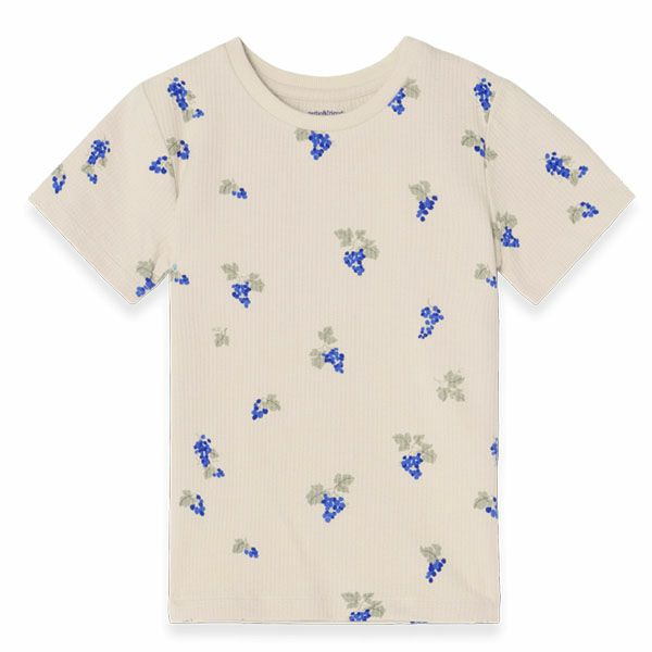 オーガニックコットン キッズ シアサッカー半袖TシャツGrapes