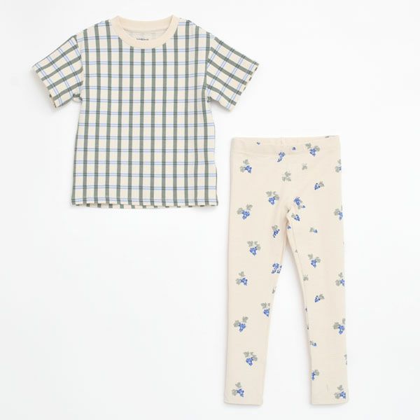 オーガニックコットン キッズ シアサッカーレギンス Grapes