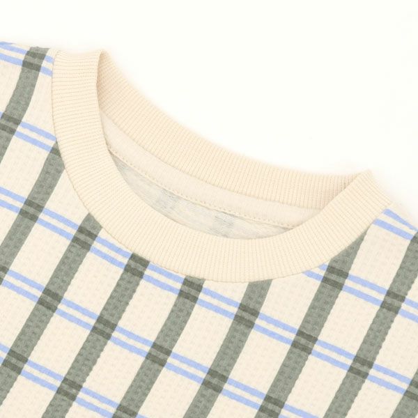 オーガニックコットン キッズ シアサッカー半袖TシャツLisboaStripe