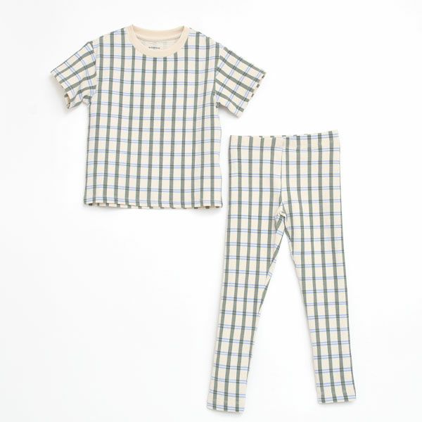 オーガニックコットン キッズ シアサッカー半袖TシャツLisboaStripe